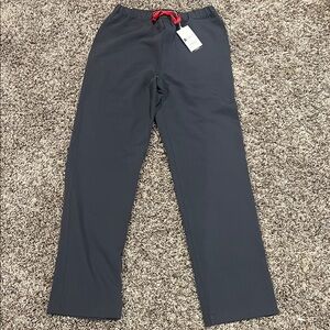 Figs Men's Dark Gray Jogger Pants with Red Drawstring
